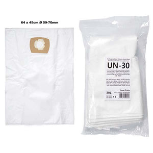 UN30	5 Microfiber Σακούλες 30 Λίτρα    Γεν. τύπου για επαγγ. 1000945 64 x 45cm Ø 59-70mm